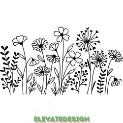 flower svg bundle, wildflower, flowers digital download files