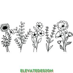 flower svg flowers svg wildflower svg digital download files