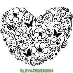 flower heart svg flower svg heart svg digital download files