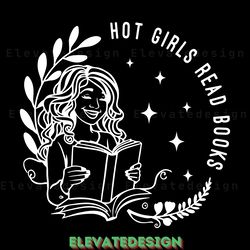 hot girls read books - book lover svg digital download files