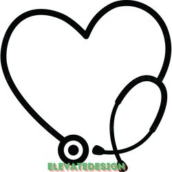 heart stethoscope doctor nurse svg. digital download files
