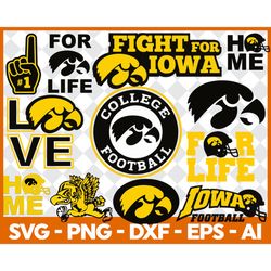 collection college sports iowa hawkeyes logo's embroidery machine designs