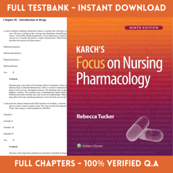 test bank for karch's focus on nursing pharmacology 9th edition by rebecca tucker