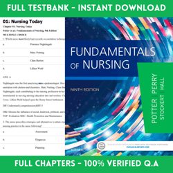 test bank for fundamentals of nursing 9th edition potter perry