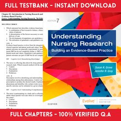 test bank for understanding nursing research building an evidence-based practice 7th edition susan k. grove, jennifer r.