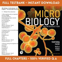 test bank for microbiology an introduction, 14th edition gerard j. tortora