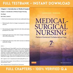 test bank for medical surgical nursing patient centered collaborative care 7th edition
