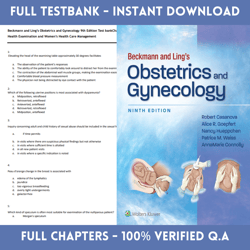 latest 2023 beckmann and ling's obstetrics and gynecology 9th edition by robert casanova test bank | all chapters