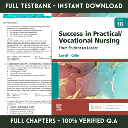 test bank for success in practical vocational nursing 10th edition carrol collier