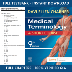 test bank for medical terminology a short course 9th edition by davi ellen chabner