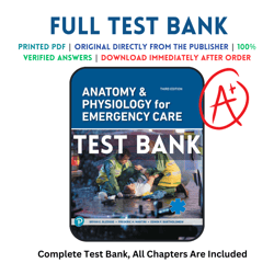 test bank for anatomy & physiology for emergency care 3rd edition.