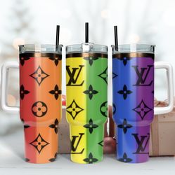 rainbow lv pattern 40oz tumbler wrap, fashion tumbler, logo tumbler wrap