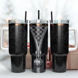 black logo zipped tumbler, fashion tumbler, logo tumbler wrap