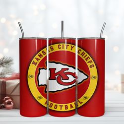 kansas city chiefs 20oz tumbler wrap, nfl tumbler wrap, football team tumbler design