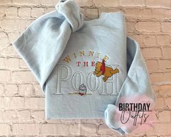 embroidered winnie the pooh sweatshirt, winnie the pooh crewneck, embroidered crewneck, personalized gifts, personalized