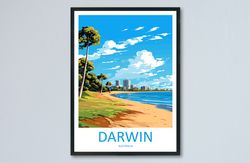 darwin travel print wall art darwin wall hanging home dcor darwin gift art lovers wall art australia poster deco darwin