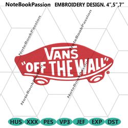 vans of the wall red skateboard embroidery download file