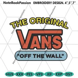 vans the original logo embroidery instant download