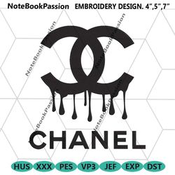 chanel logo painting embroidery instant download