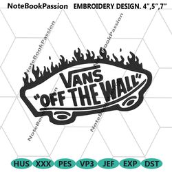vans of the wall skateboard fire logo embroidery download file