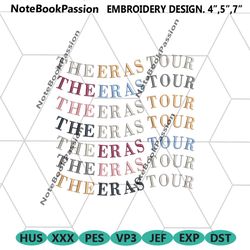 the eras tours machine embroidery files, taylor swift the eras tour embroidery design files, the eras tours concert embr