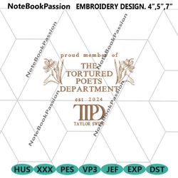 the tortured poets department embroidery download, taylor swift embroidery instant files, taylor the eras tour embroider