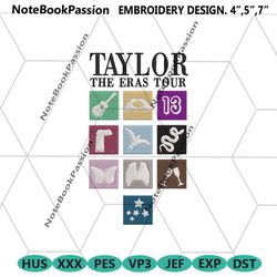taylor the eras tour embroidery design file, taylor world tour embroidery instant files, music embroidery digital design