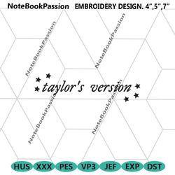 taylor version wordmark embroidery design download, the eras tour machine embroidery files, taylor swift concert embroid