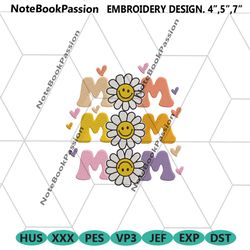 daisy mom flower mothers day machine embroidery design, mother day embroidery download, mom embroidery download files