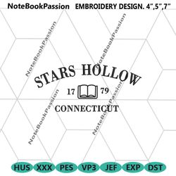star hollow connecticut embroidery instant digital, star hollow 1779 machine embroidery design files, star hollow embroi