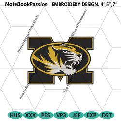 missouri tigers embroidery design, ncaa embroidery designs, missouri tigers embroidery instant file
