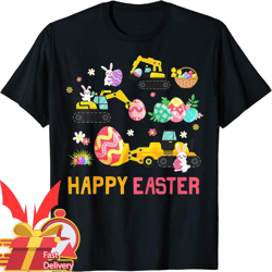 easter 5s t-shirt happy construction crane truck toddler