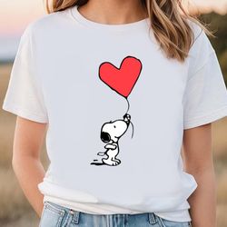 snoopy heart valentine balloon shirt