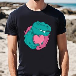 t-rex valentine heart t-shirt