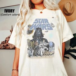 vintage star wars comfort colors shirt, disney galaxys edge shirt, disney family shirt, star wars a new hope faded, disn