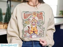 vintage winnie the pooh sweatshirt, retro pooh and friends hoodie, classic pooh flower shirts, disney family vacation sh