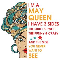 im a may queen i have 3 sides svg, birthday svg, im a may queen svg, may queen svg, may girl svg, may svg, born in may s