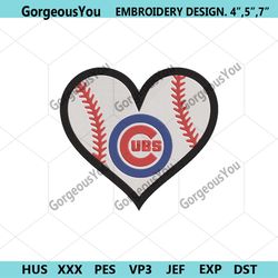 chicago cubs baseball heart logo machine embroidery file