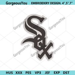 chicago white sox baseball team logo machine embroidery digitizing
