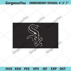 chicago white sox symbol logo black background machine embroidery file