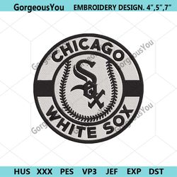 chicago white sox baseball circle logo machine embroidery design