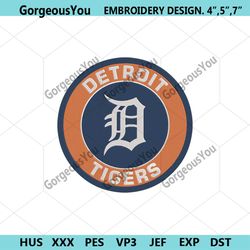 detroit tigers mlb baseball team circle logo machine embroidery file