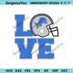 love detroit lions embroidery design, nfl embroidery designs, detroit lions file