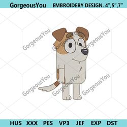 jack bluey embroidery download, jack russell bluey embroidery files, bluey character embroidery digital file