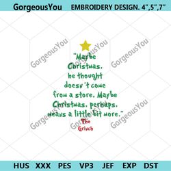 grinch maybe tree embroidery designs, the grinch christmas embroidery digitals instant, the grinch embroidery digitals d