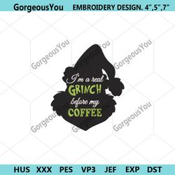 real grinch coffee machine embroidery instant, grinch coffee embroidery digitals file download, christmas day embroidery