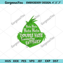 hate grinch embroidery design, head grinch embroidery download files, grinch face christmas machine embroidery