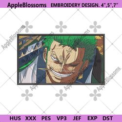 roronoa zoro anime one piece embroidery design anime one piece file