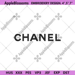 chanel black characters logo embroidery design download