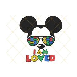 I Am Loved Mickey Embroidery Design, Disney Autism Awareness, 20